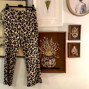 Zara Leopard Print Straight-Leg Trousers (with pockets!)
